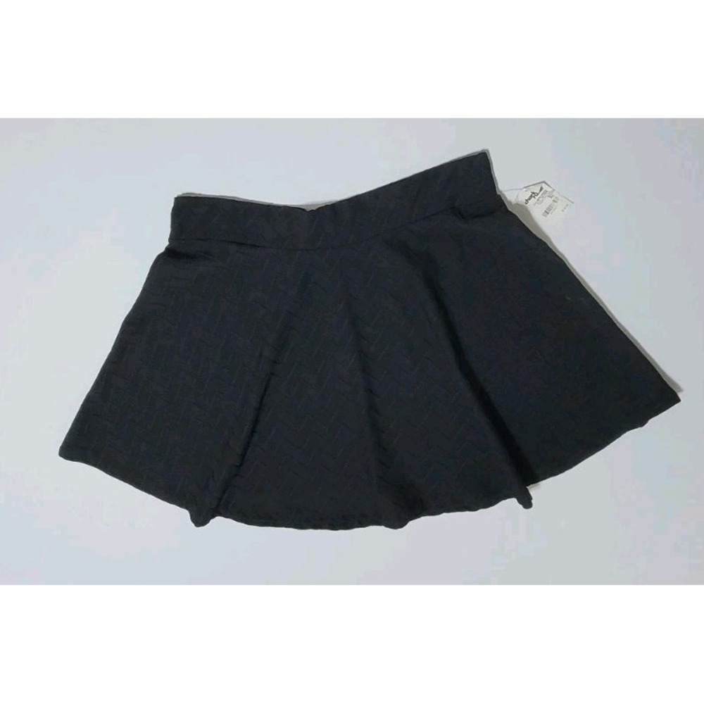 Charlotte Russe Black Zigzag Short Full Skater Skirt Size XL Made In USA